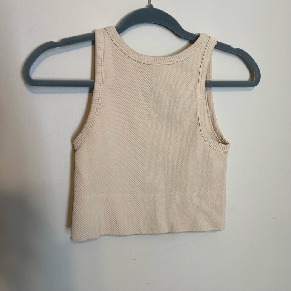Beige Ribbed Tank Top - Picture 4 of 4